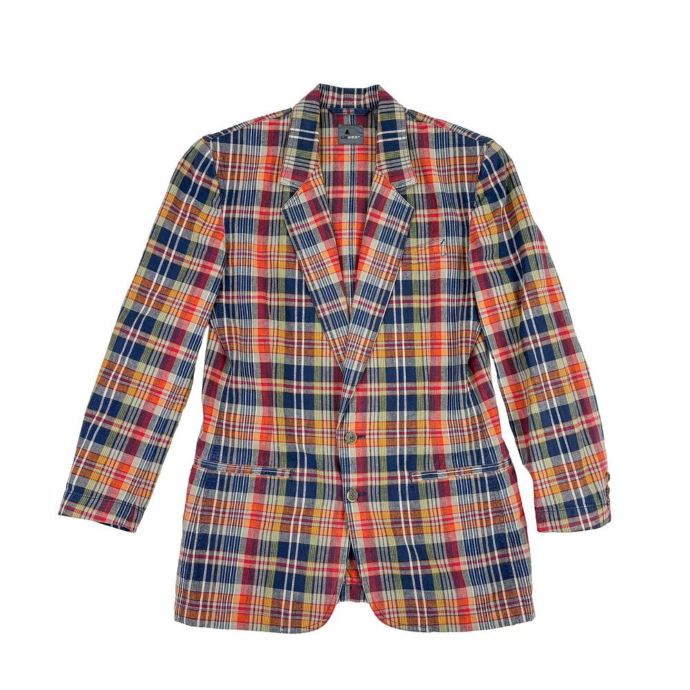 Liz Claiborne Multicolor Plaid Blazer - Navy, Red, Yellow